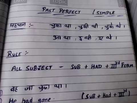 Past perfect in english